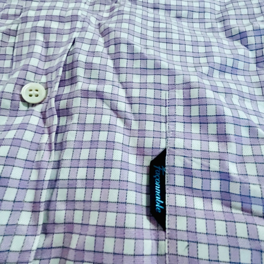 Faconnable Lavender Checkered Button Down Shirt, … - image 3